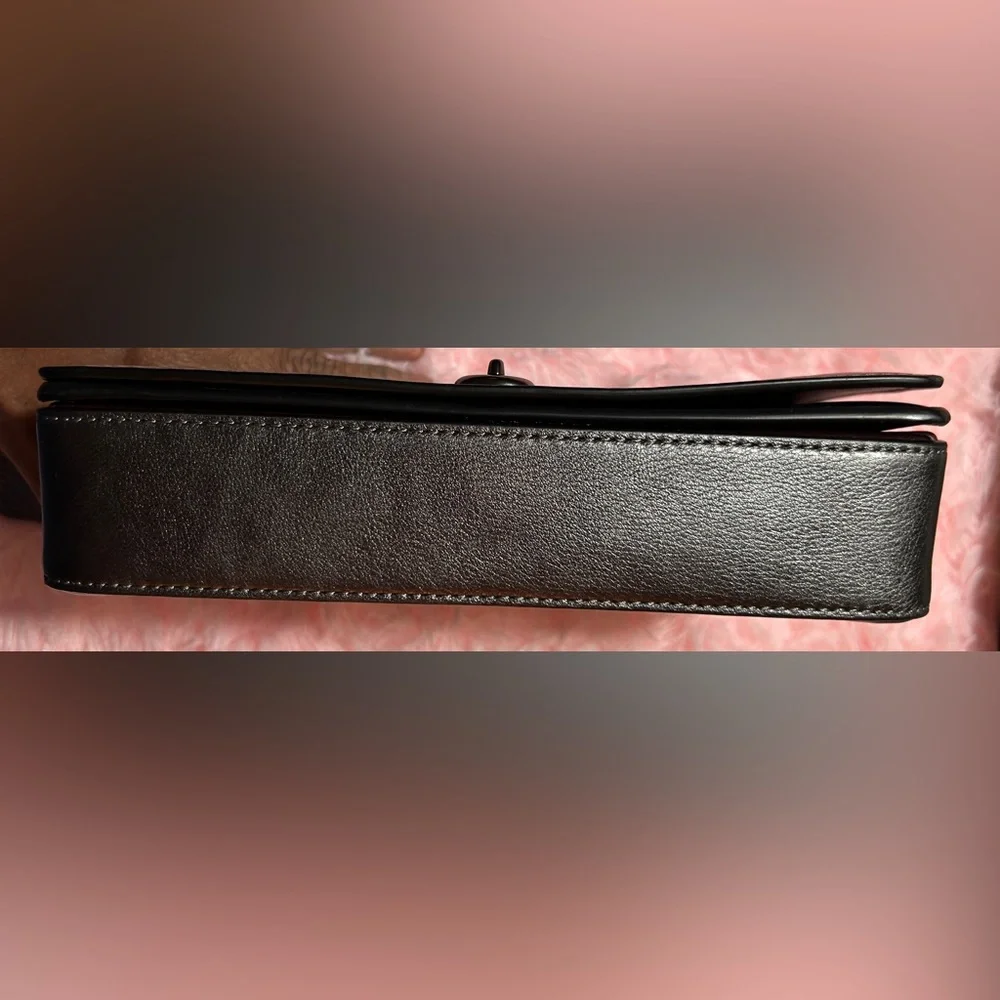 COACH SIGNATURE LEATHER DINKY - METALLIC GRAPHITE - Picture 7 of 11